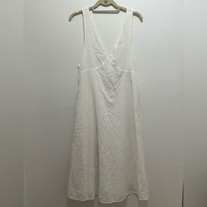 With Jean White Embroidered VNeck Tank Dress